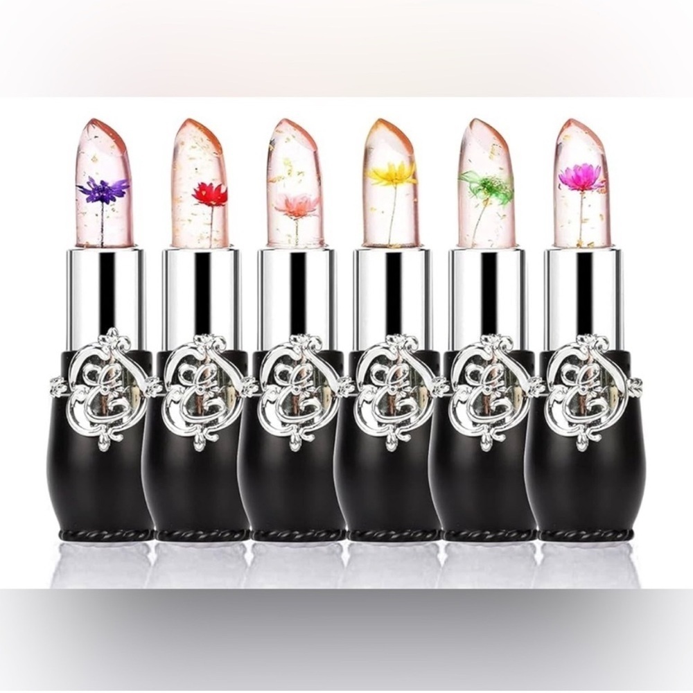 One Gold Foil Flower Color Changing Pink Lipgloss, Black, Silver